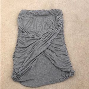 Ruched grey mini skirt